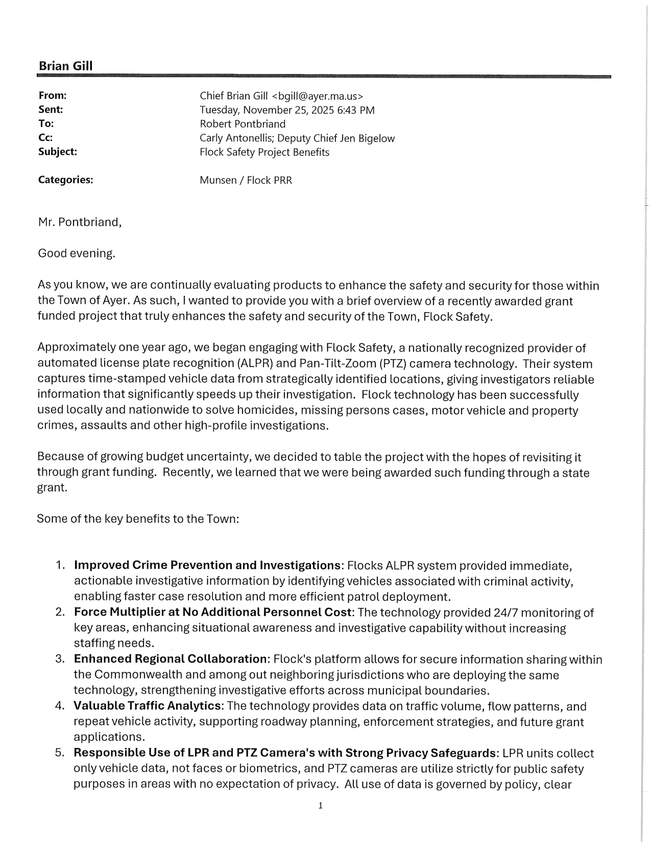 Gill 11/25/2025 email